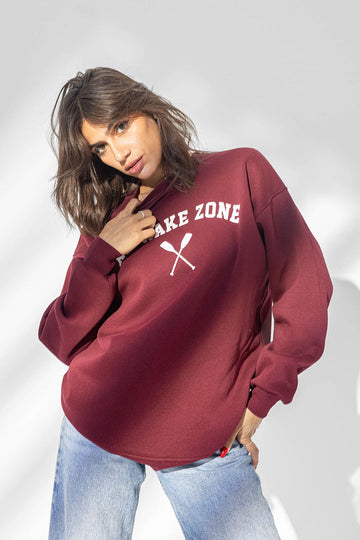 Burgandy Printed Comfort Sweatshirt