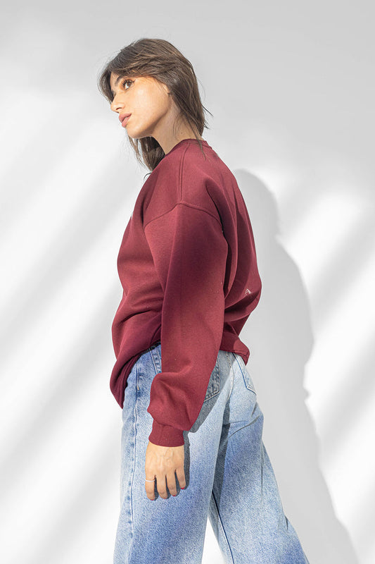 Burgandy Printed Comfort Sweatshirt