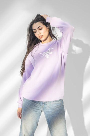 Purple Printed Comfort Sweatshirt