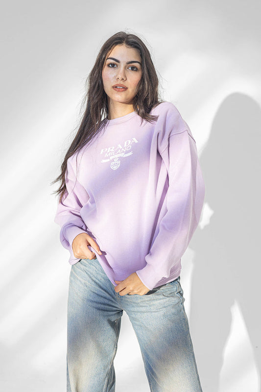 Purple Printed Comfort Sweatshirt