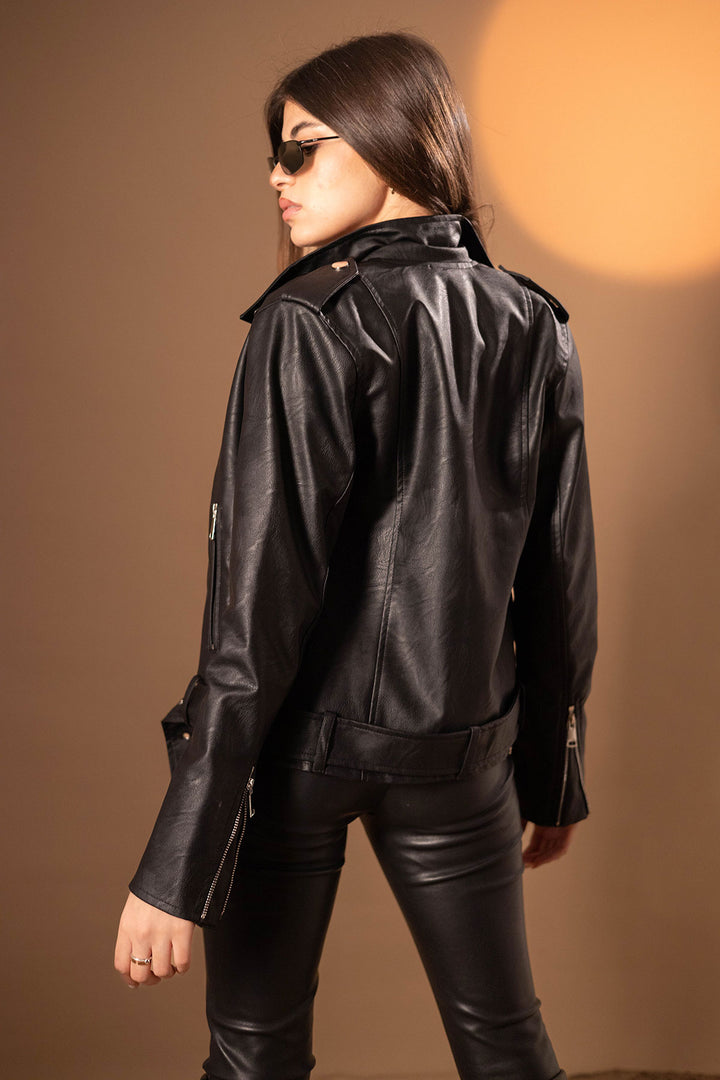 Black Biker Leather Jacket