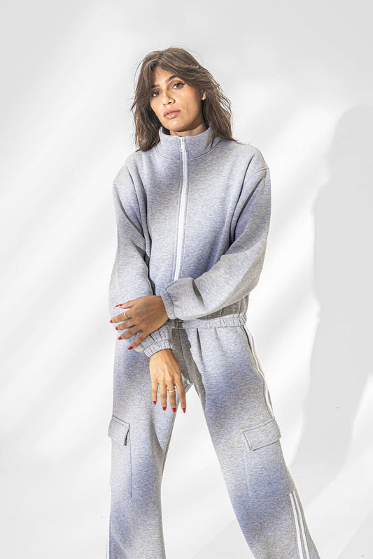 Grey Zipper Melton Set