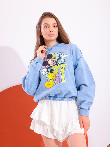 Blue Comfy Printed Sweatshirt