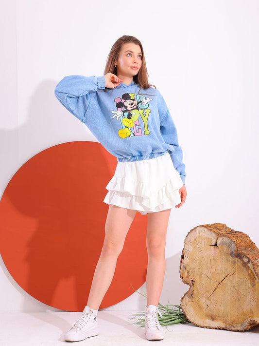 Blue Comfy Printed Sweatshirt