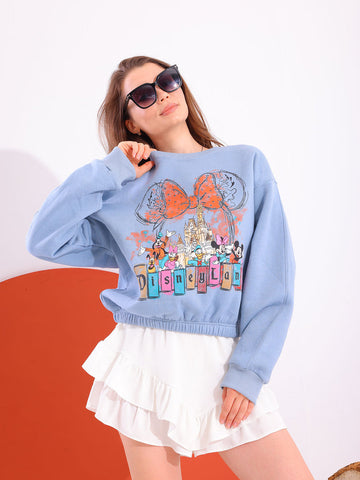 Blue Comfy Printed Sweatshirt