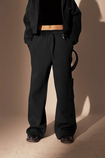 Black Wide leg Sweat Pants