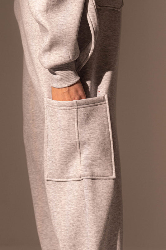 Grey Wide leg Sweat Pants