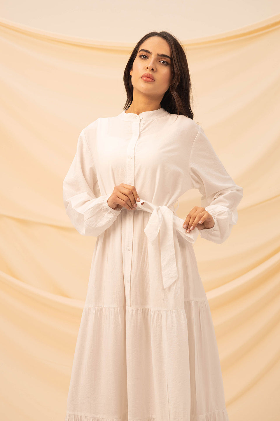 White Comfort Linen Dress