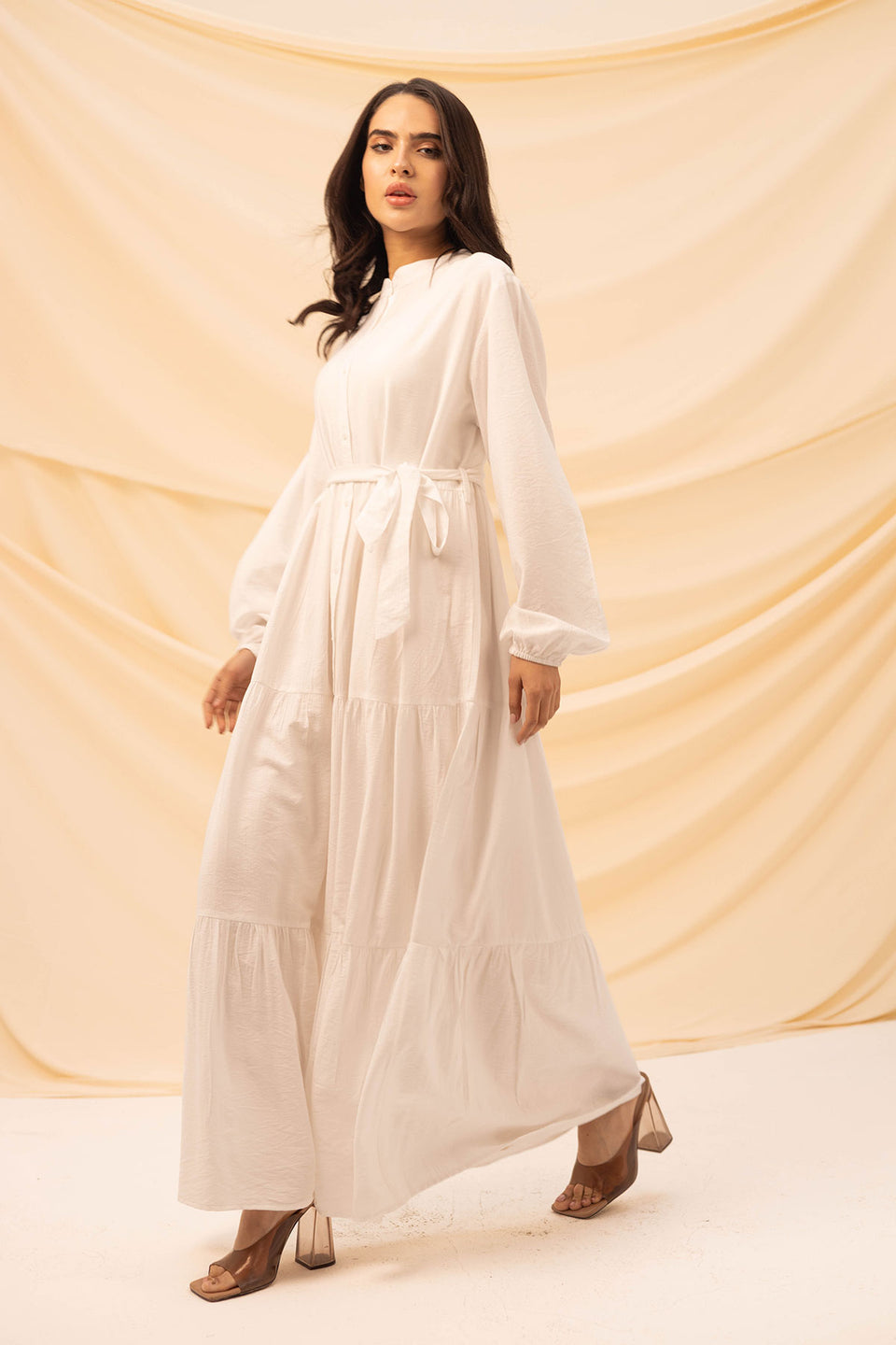 White Comfort Linen Dress