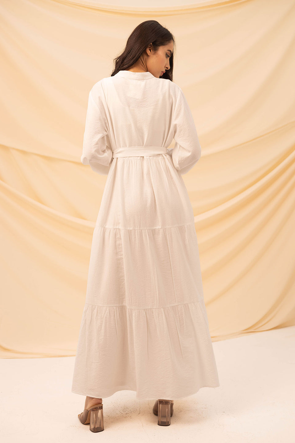 White Comfort Linen Dress