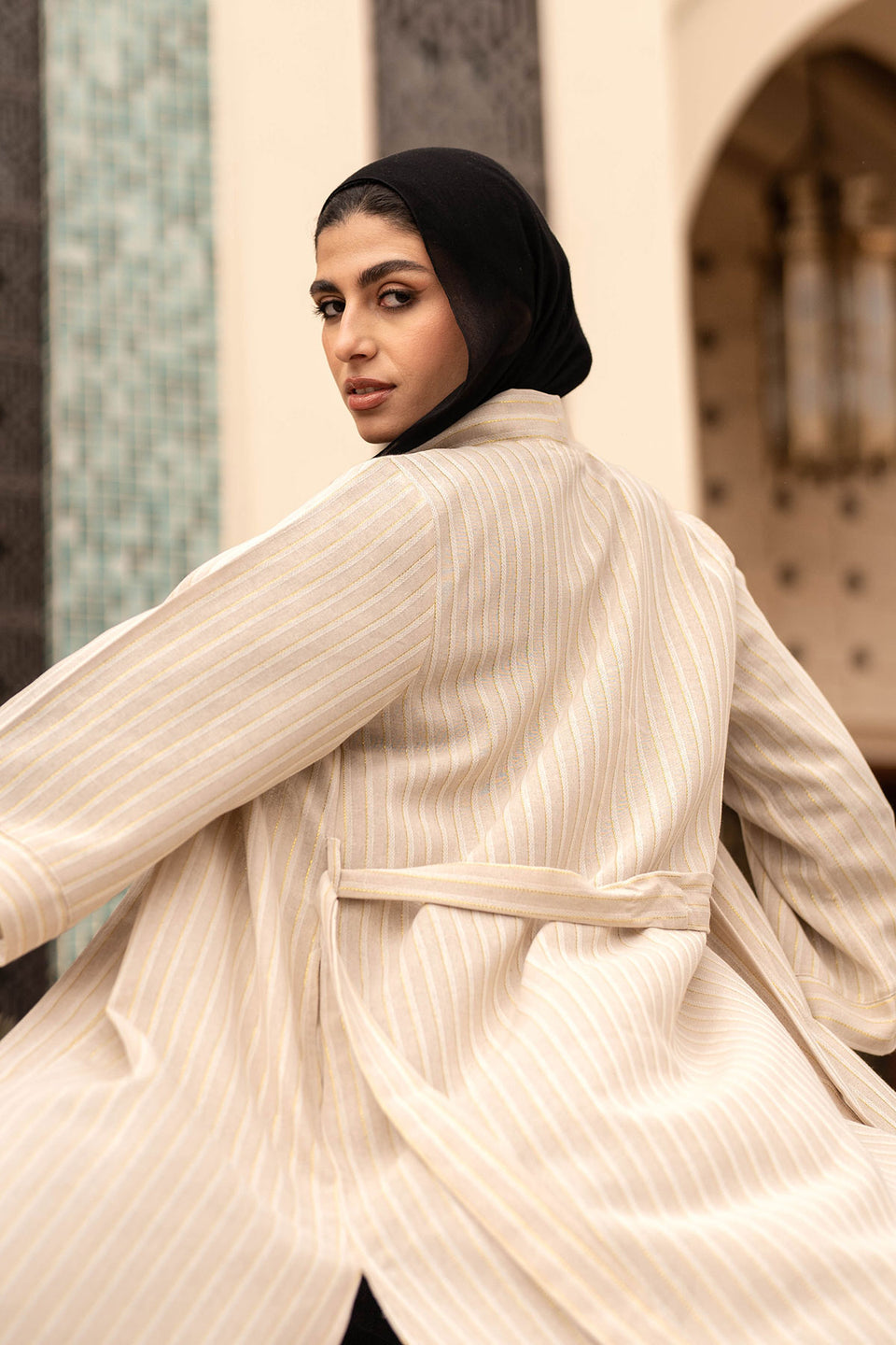 Gold Striped Cardigan