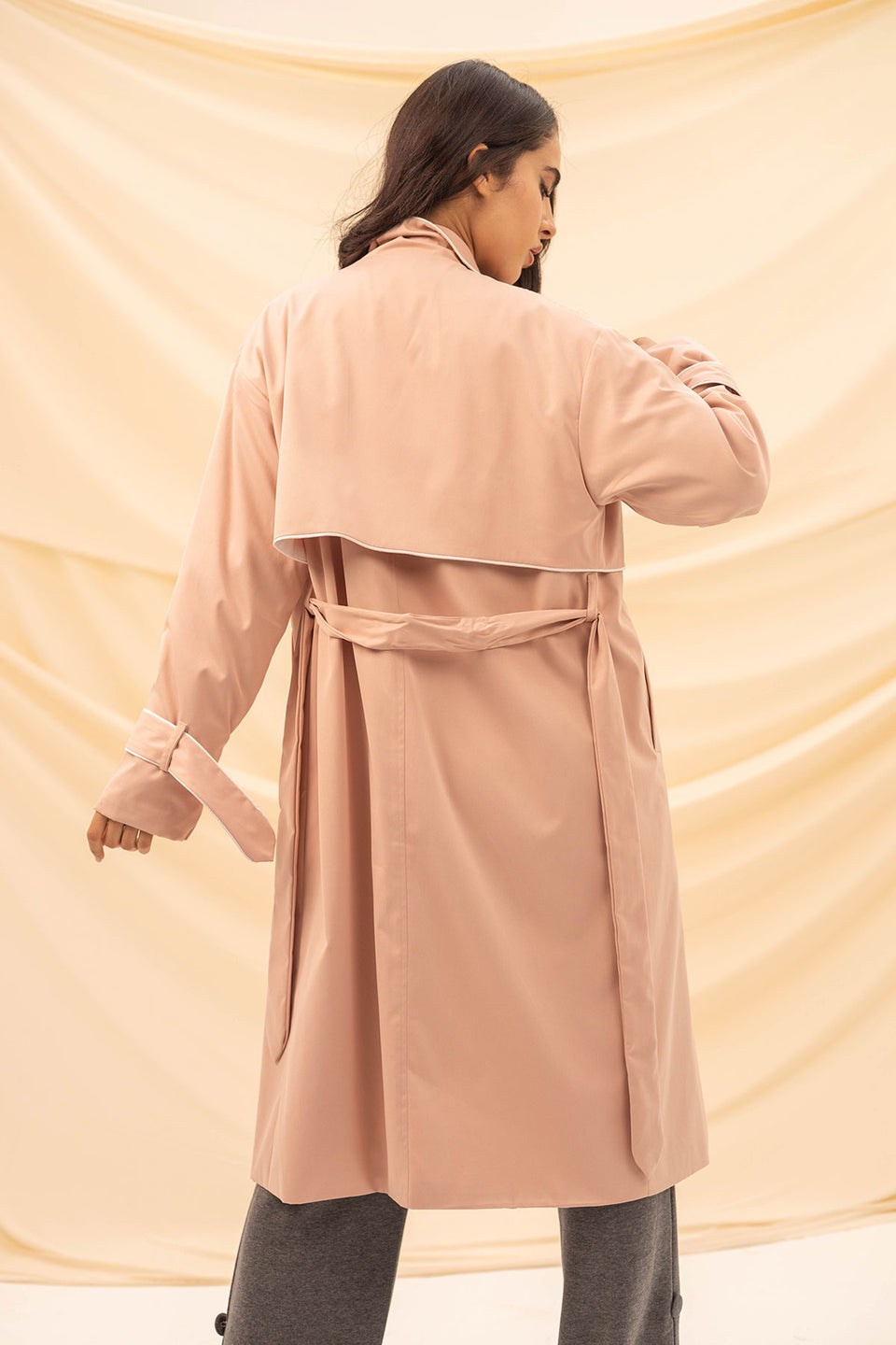 Pink Light Trench Coat