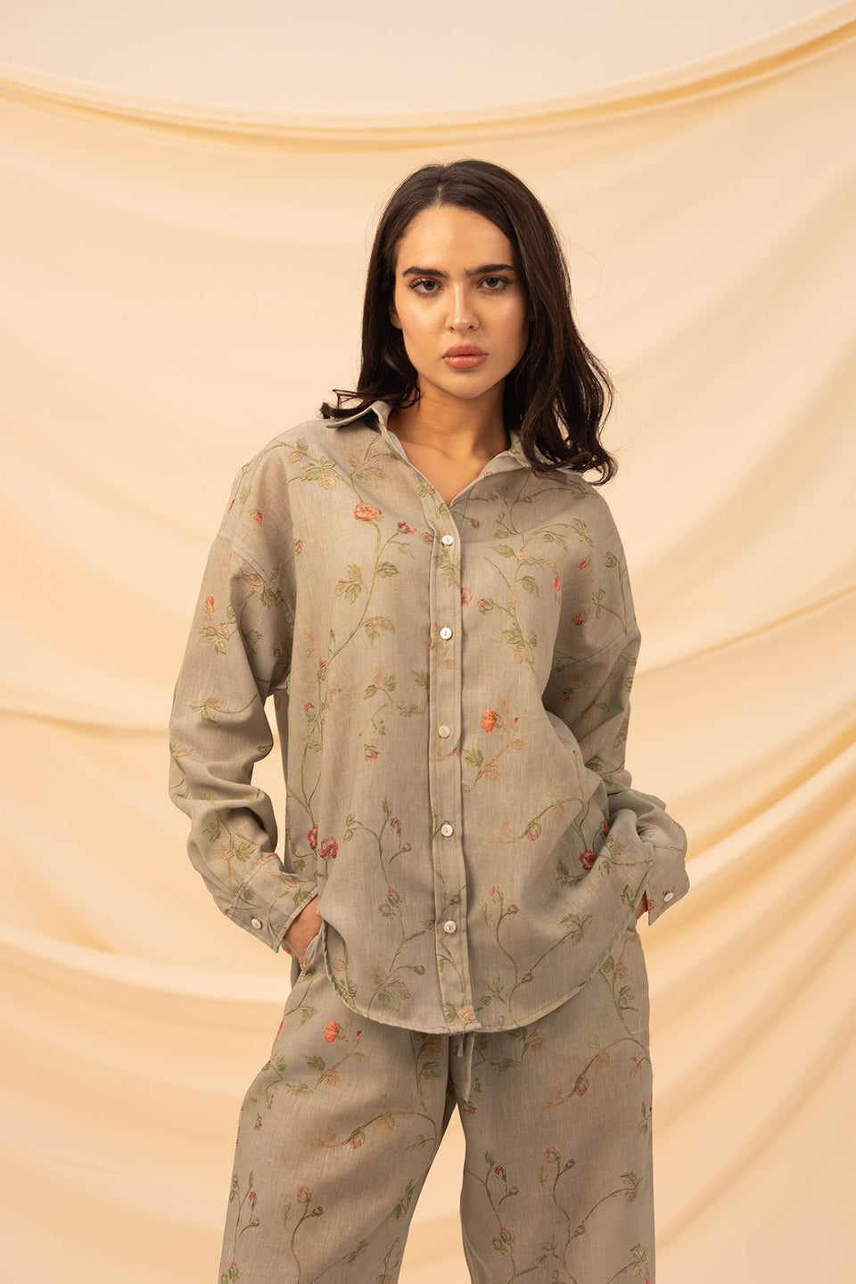Bestag Patterned Linen Shirt