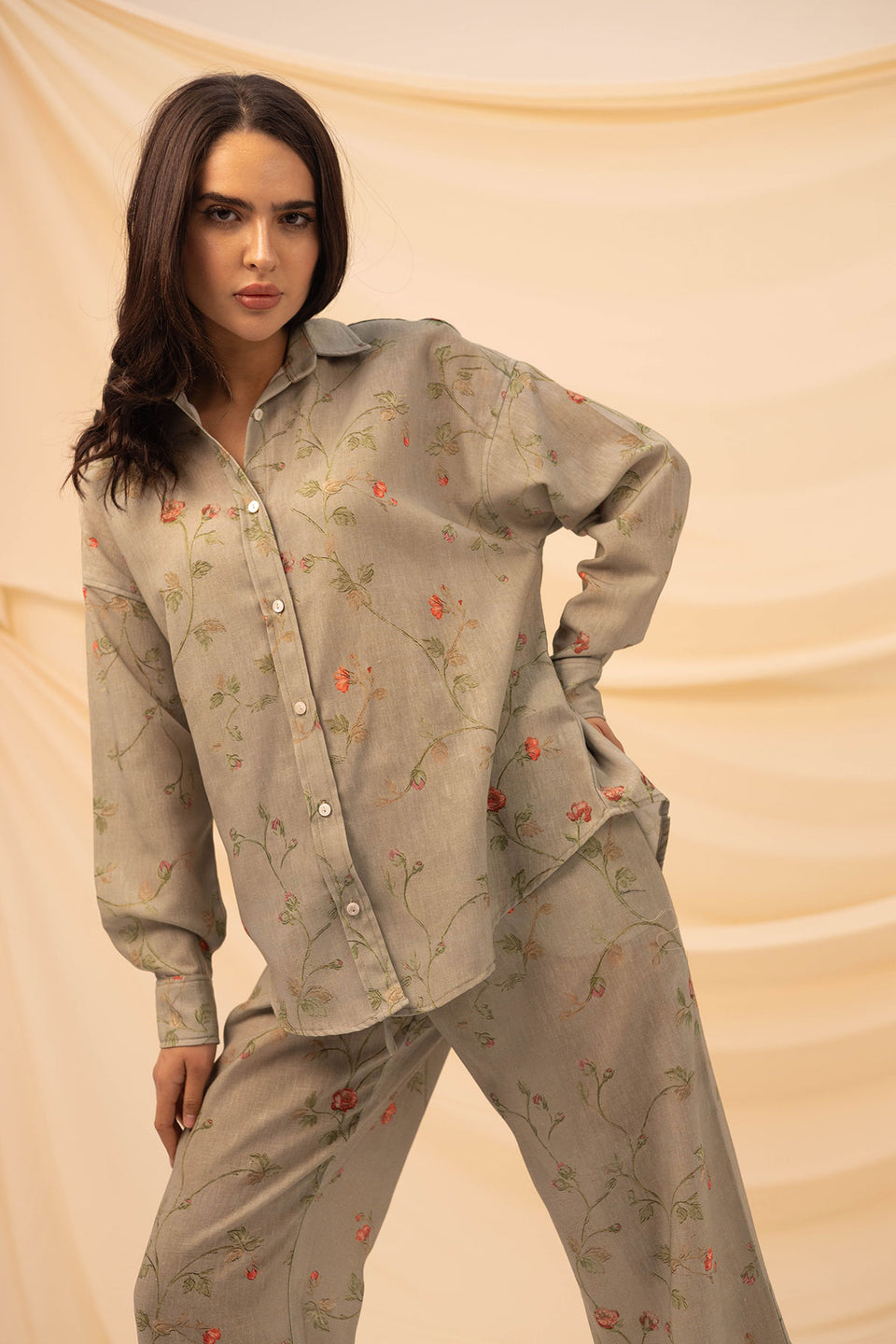 Bestag Patterned Linen Shirt