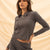 DarkGrey Knitted Zipper Shirt