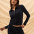 Navy Knitted Zipper Shirt