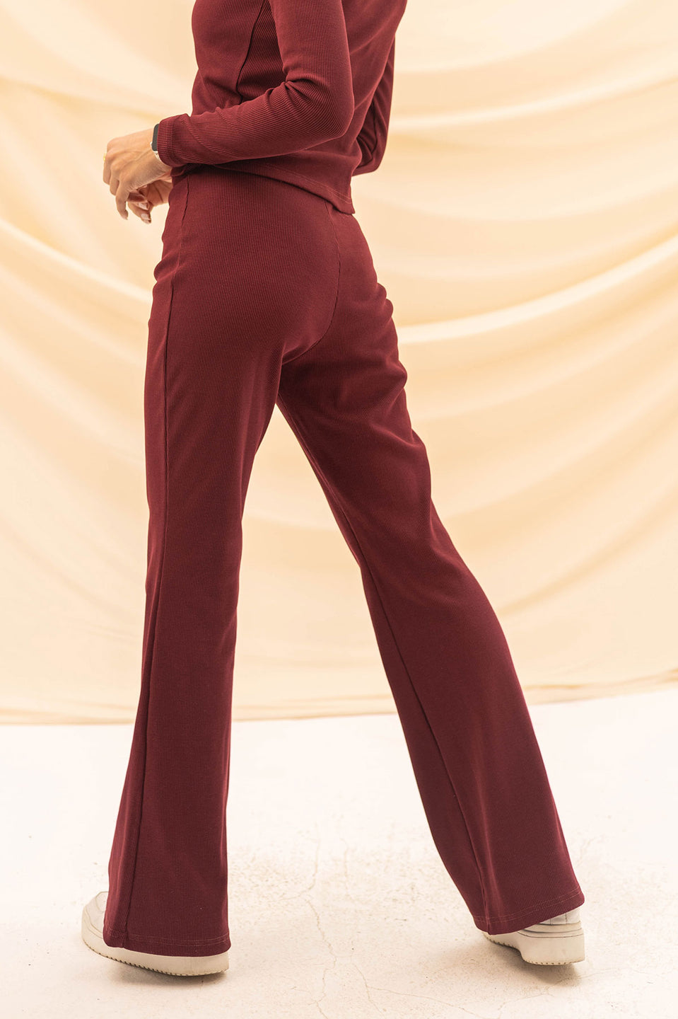 Burgundy Knitted Pants