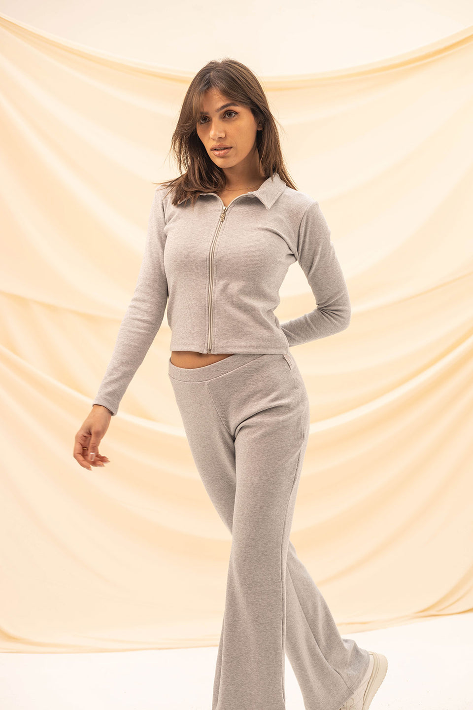 Grey Knitted Pants