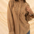 Coffe Ruffled Embroidery Shirt