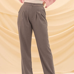 Grey Wide Leg Formal Pants