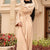 Beige Flare Sleeves Tied Dress