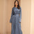 Blue Flare Sleeves Tied Dress