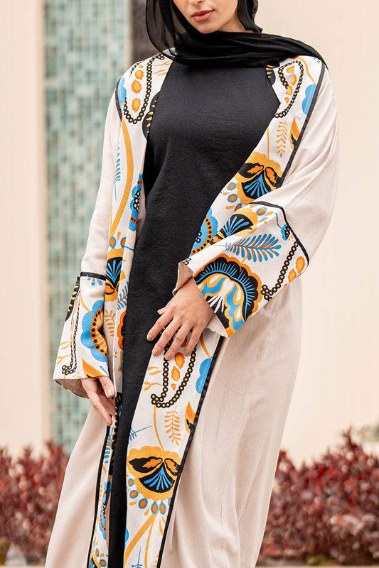 Black Printed Ramadan Abaya