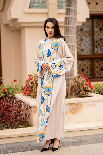 Blue Printed Ramadan Abaya