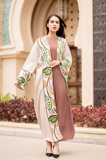 Green Printed Ramadan Abaya