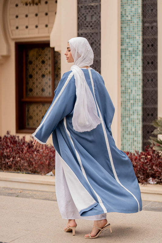 Blue Seemless Ramadan Abaya