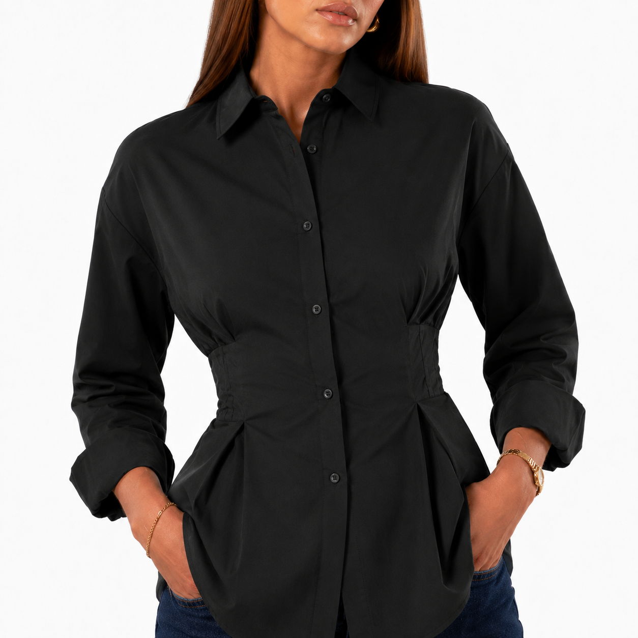 Black Grace Cinched Shirt