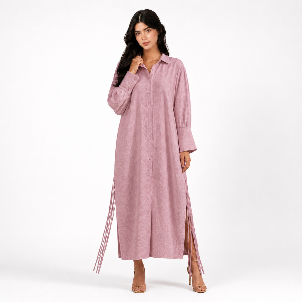 Purple Side-Tie Shirt Dress