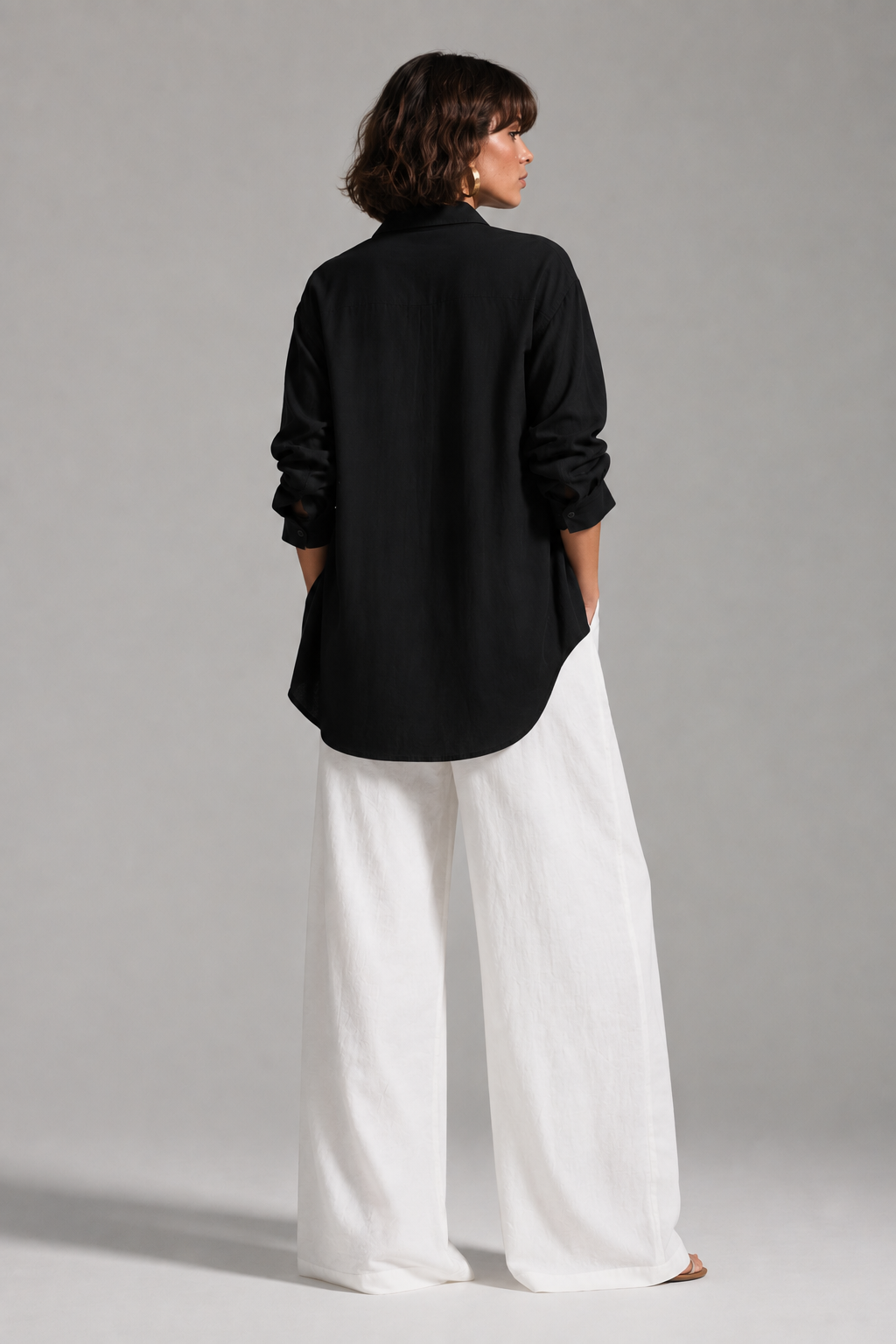 Black Soft Linen Shirt