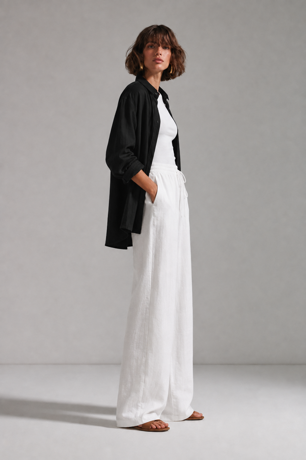Black Soft Linen Shirt