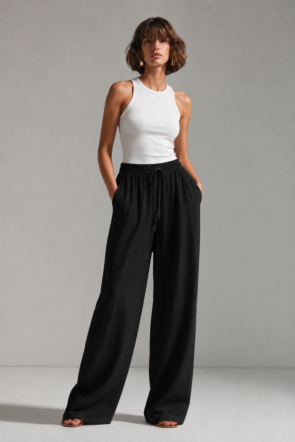 Black Soft Linen Pants