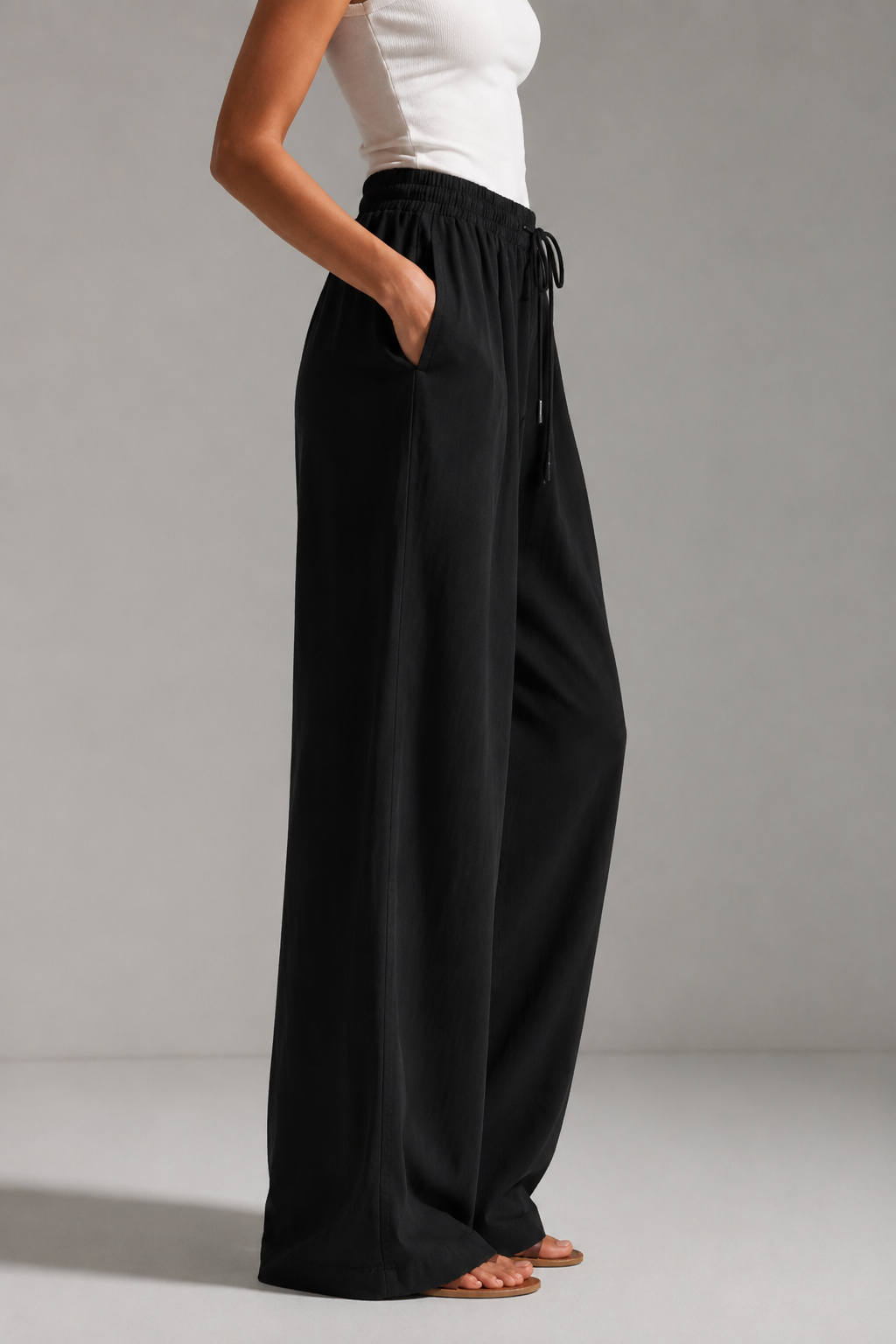 Black Soft Linen Pants