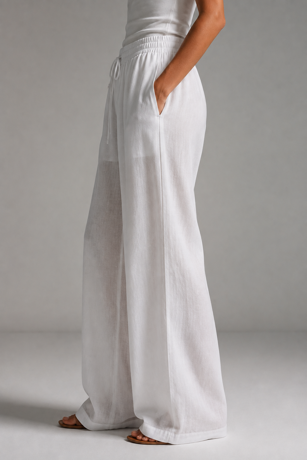 White Soft Linen Pants