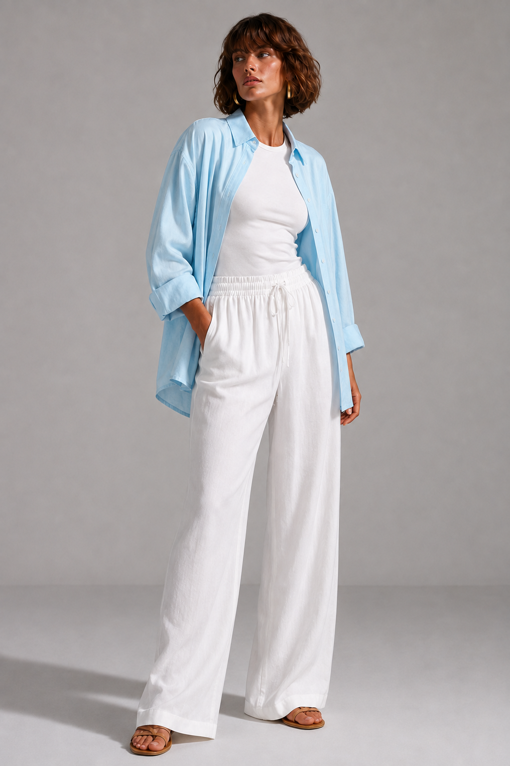 Blue Soft Linen Shirt