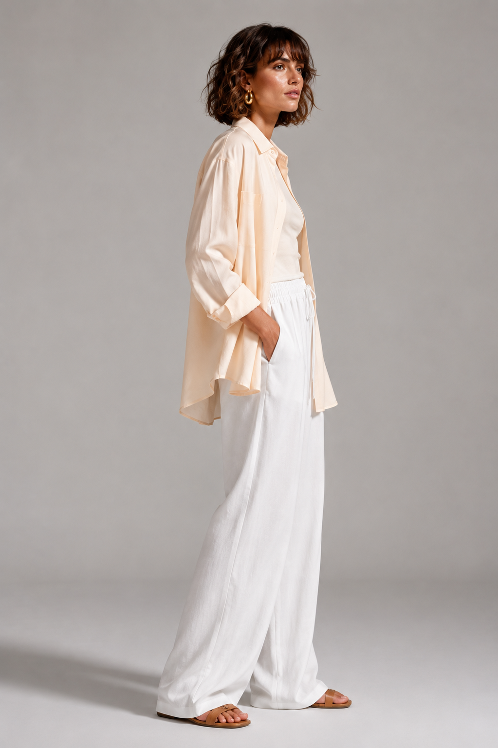 Beige Soft Linen Shirt