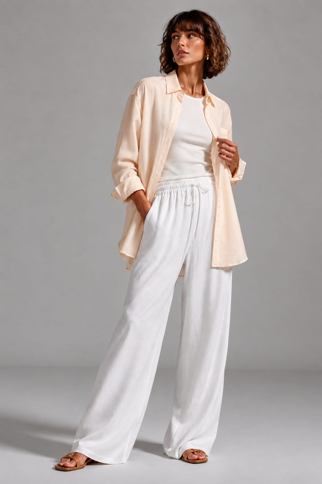 Beige Soft Linen Shirt