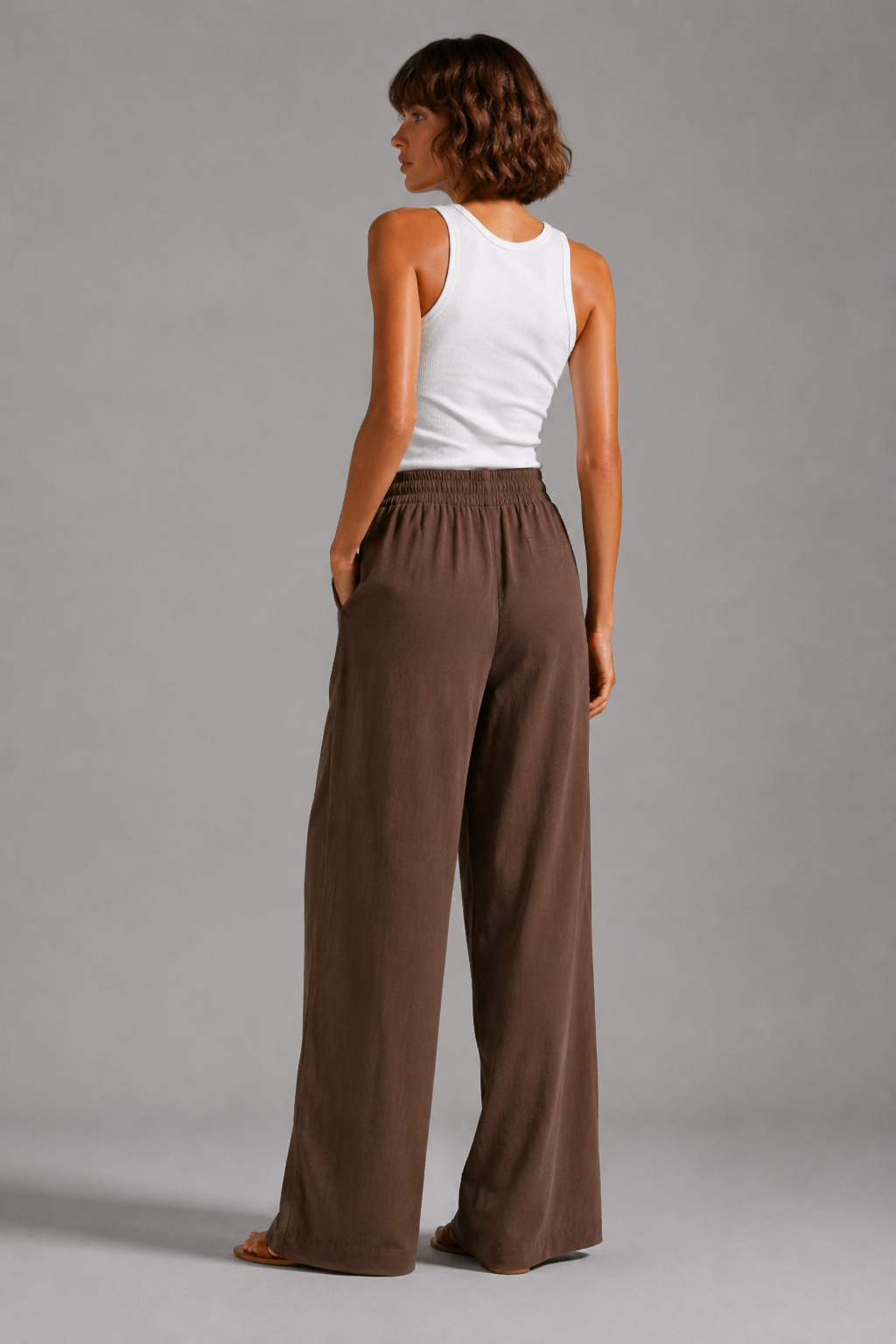 Brown Soft Linen Pants