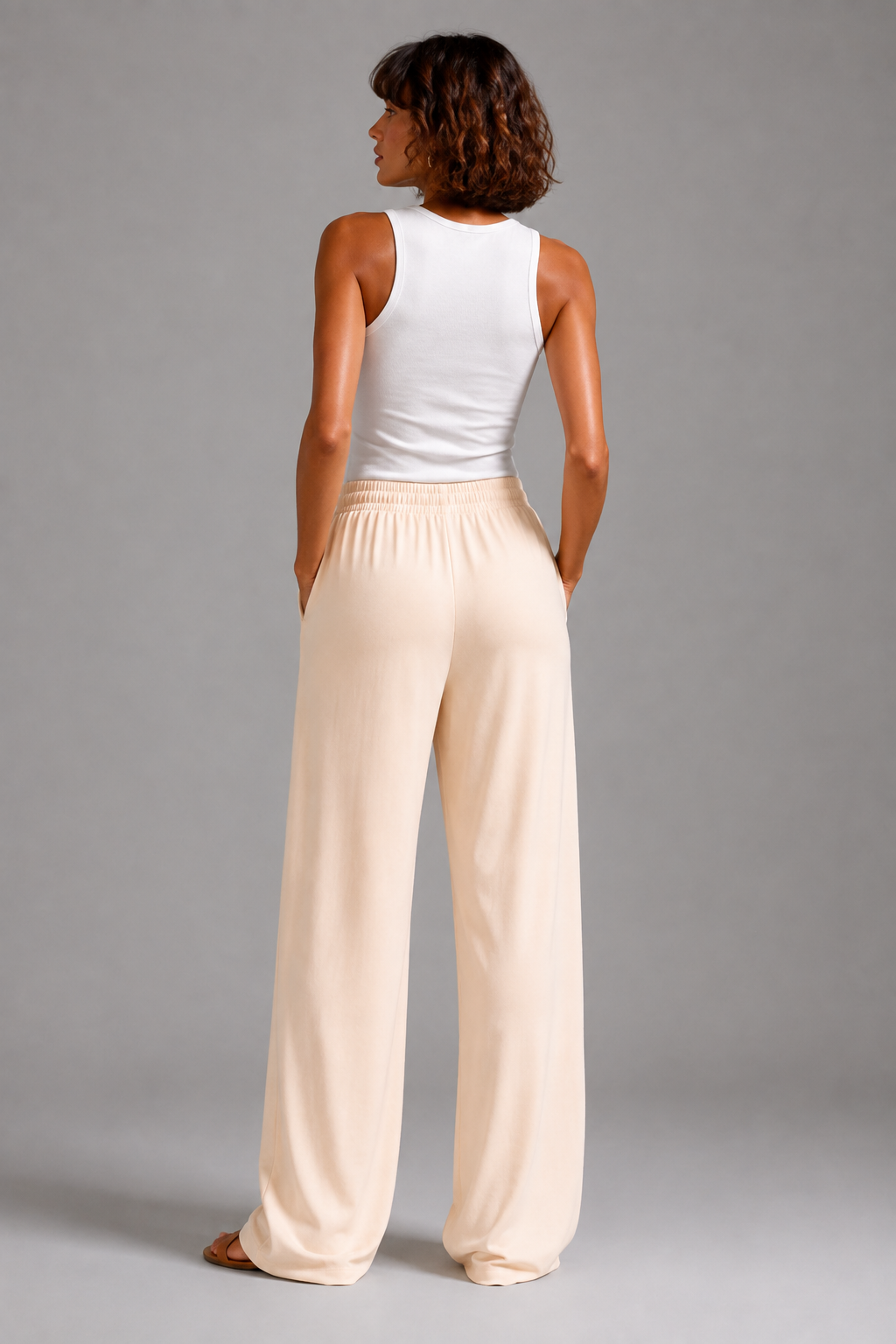 Beige Soft Linen Pants