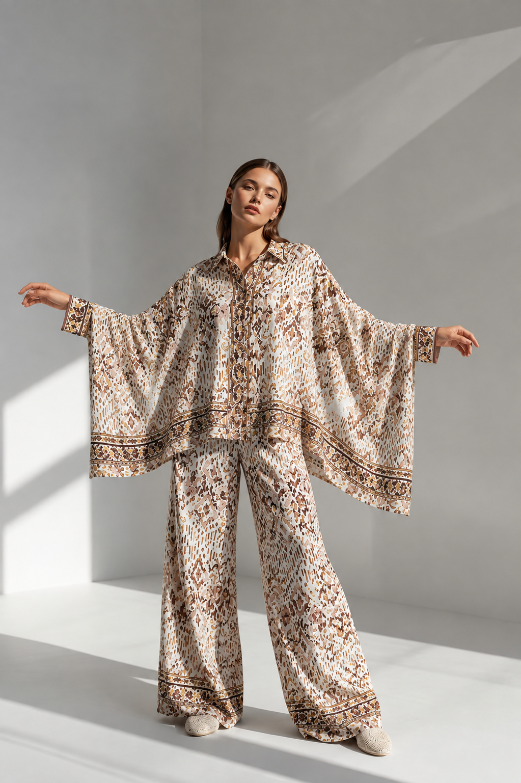 Brown Patterned Butterfly Set