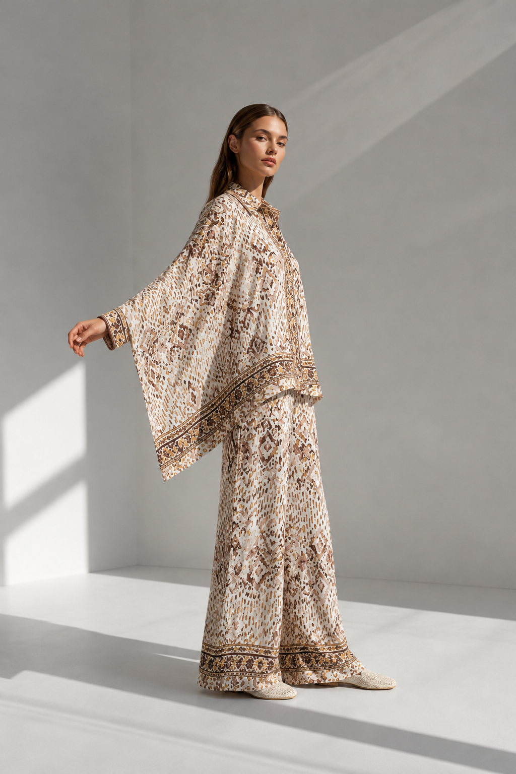 Brown Patterned Butterfly Set