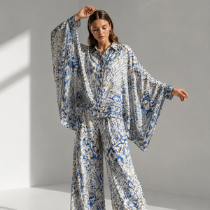 Blue Patterned Butterfly Set
