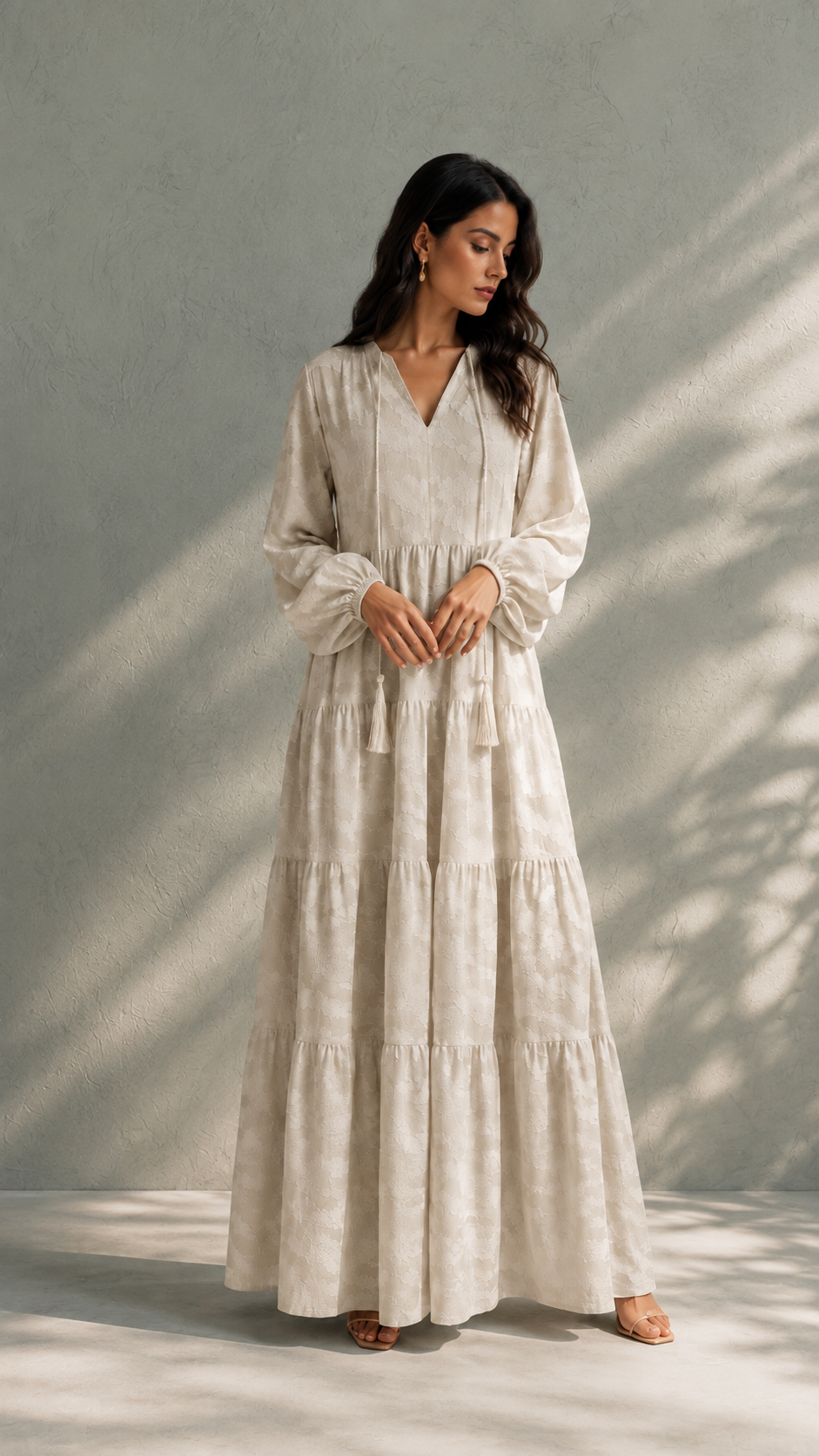 Beige Pearl Garden Dress