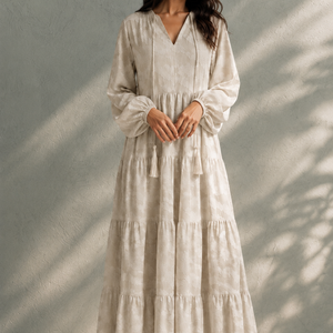 Beige Pearl Garden Dress