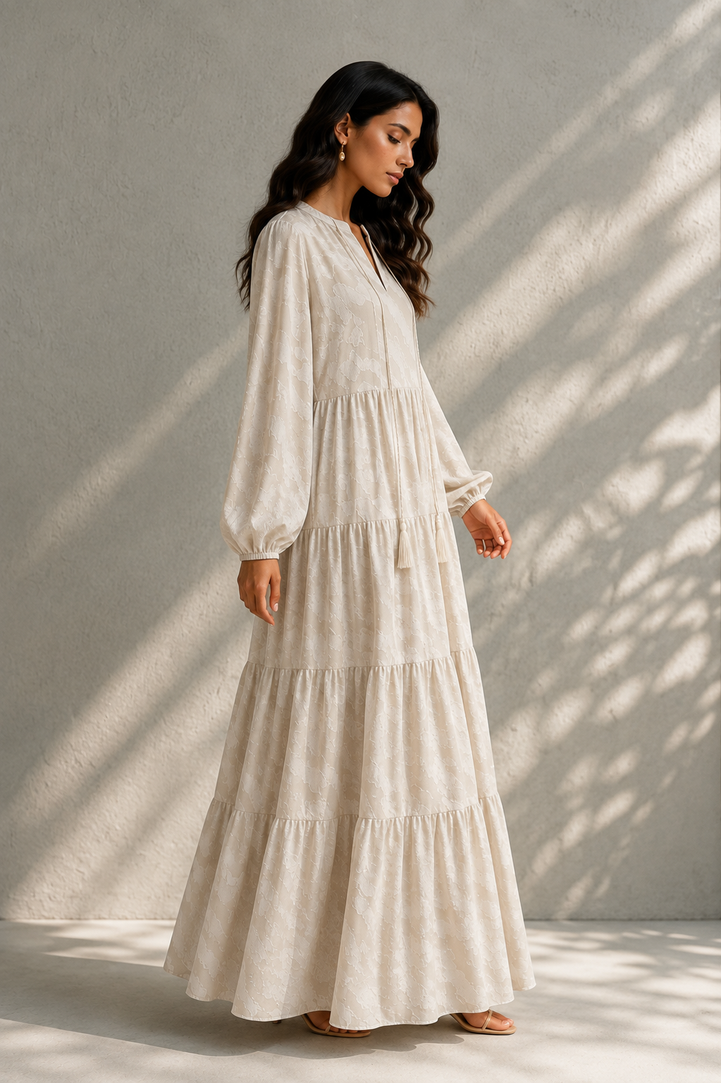 Beige Pearl Garden Dress