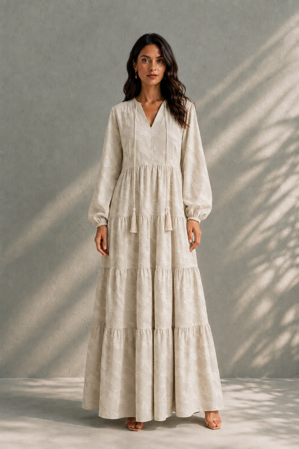 Beige Pearl Garden Dress