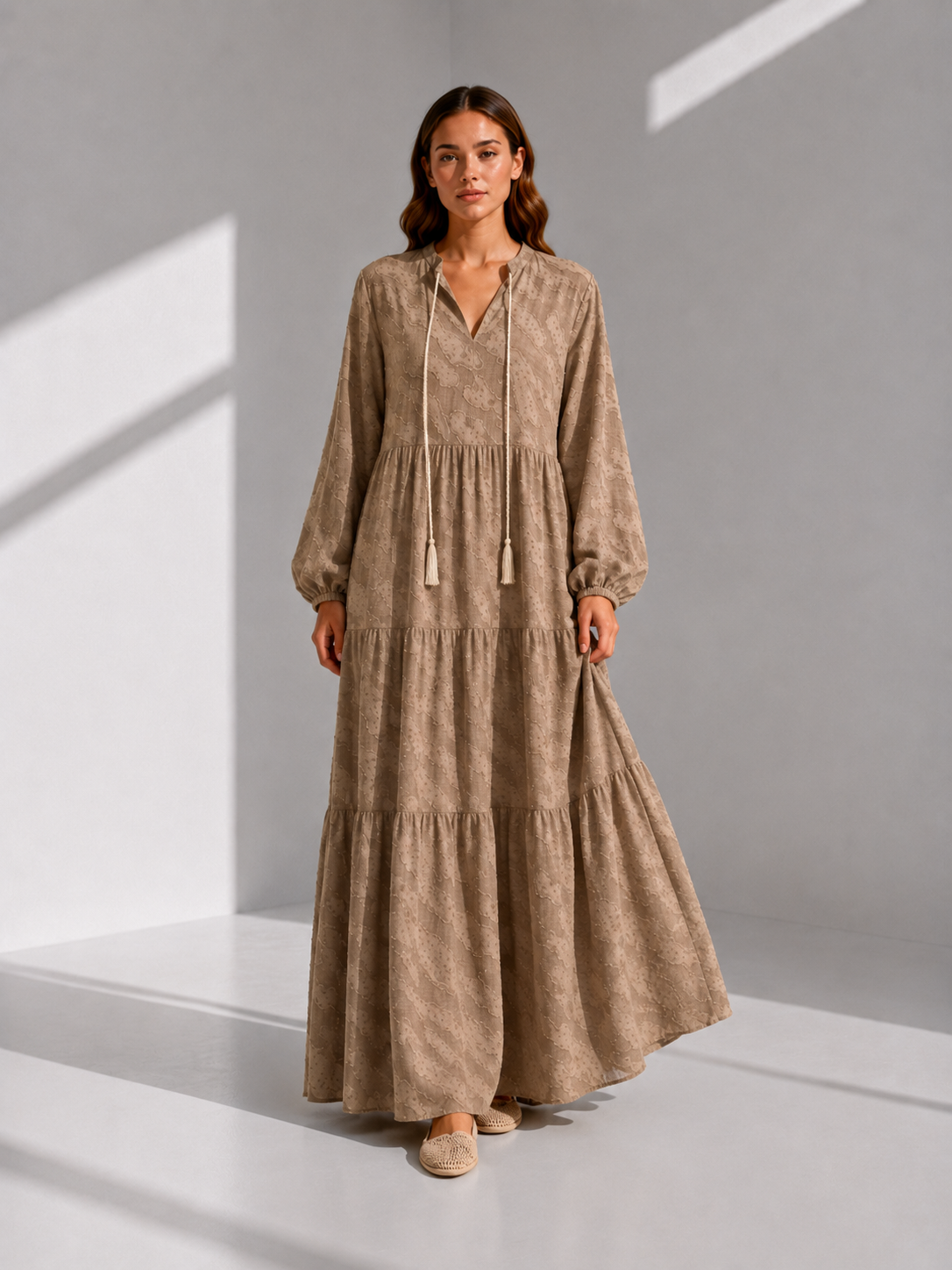 Coffee Pearl Garden Dress